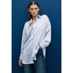Striped Blue and White Women's Top
